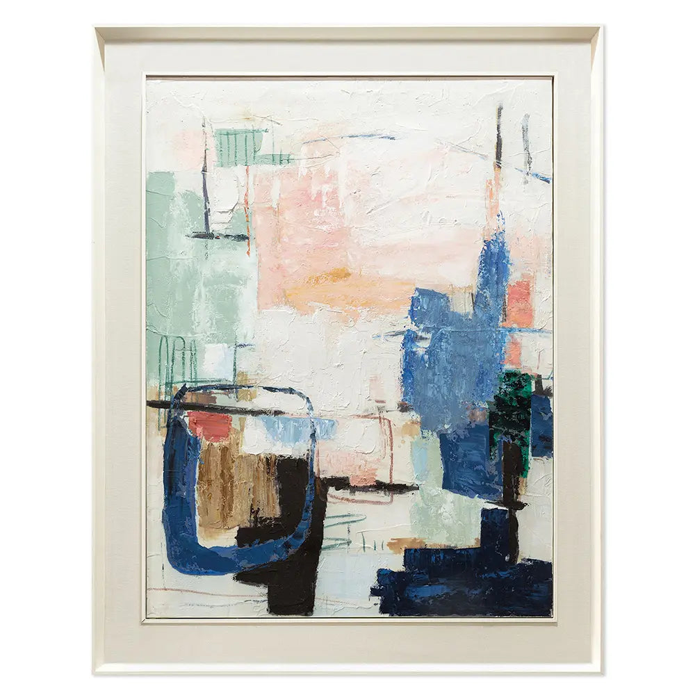 Blues 114x144 Quadro Astratto Moderno con Cornice e Passepartout | Agave