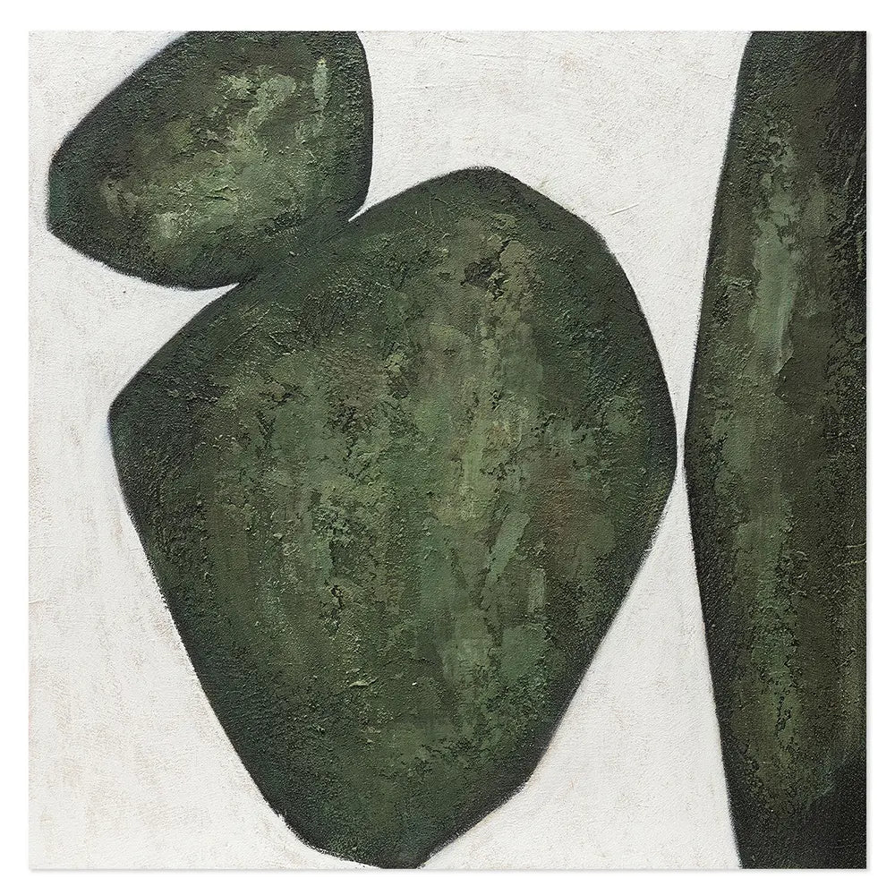 Pebble 100x100 Quadro Astratto Moderno Materico Forme Naturali | Agave