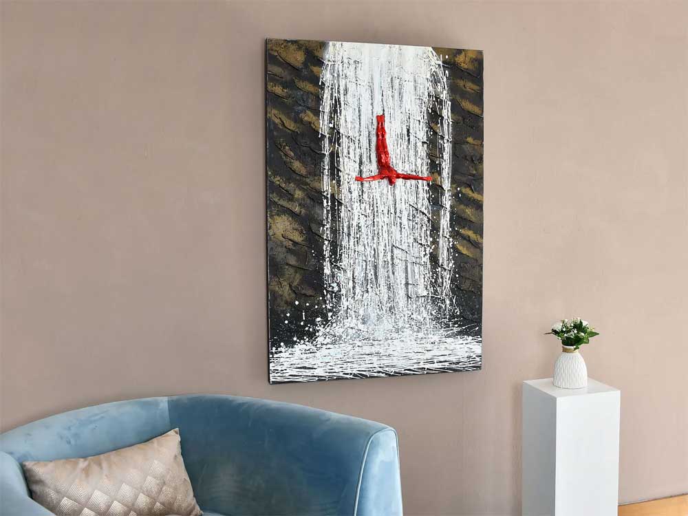 Quadro 3D con Scultura da Parete | Tuffatore in Resina | ADM