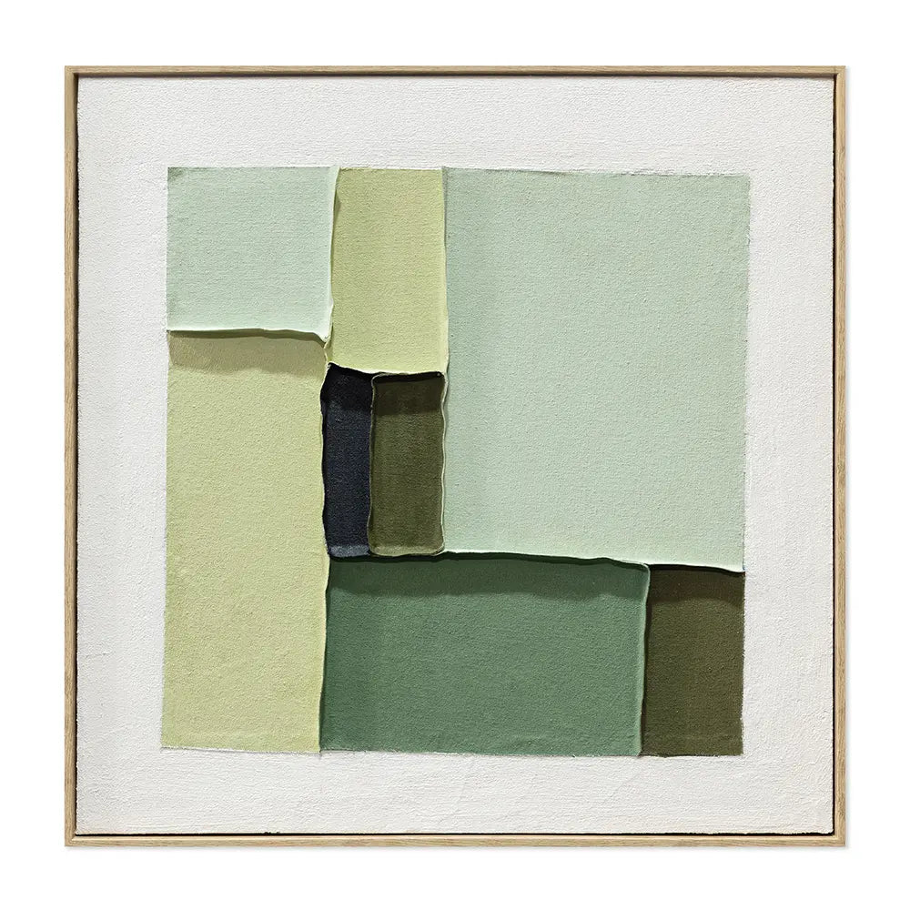 Sylva 60x60 Quadro Astratto Moderno Verde e Materico | Agave