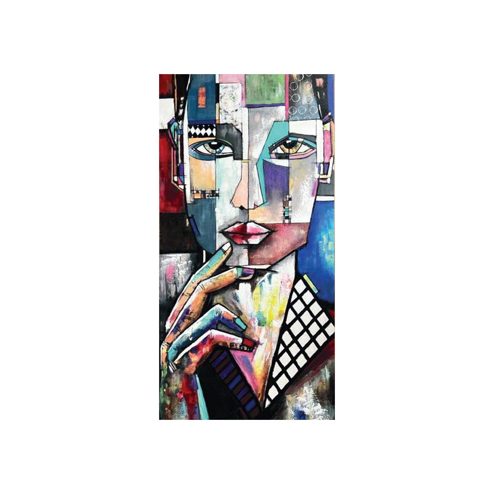 Quadro Android Woman 70x140cm | Olio Acrilico su Tela | Ambienti Glamour