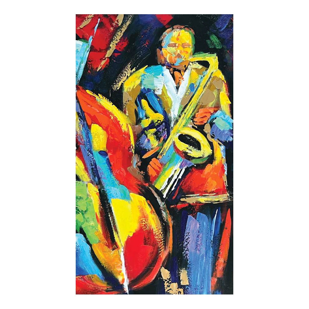 Quadro Blue Note Jazz Band 150x100cm | Olio Acrilico | Ambienti Glamour