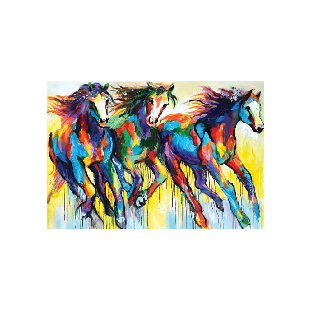 Quadro La Cavalcata 150x100cm | Olio Acrilico su Tela | Ambienti Glamour