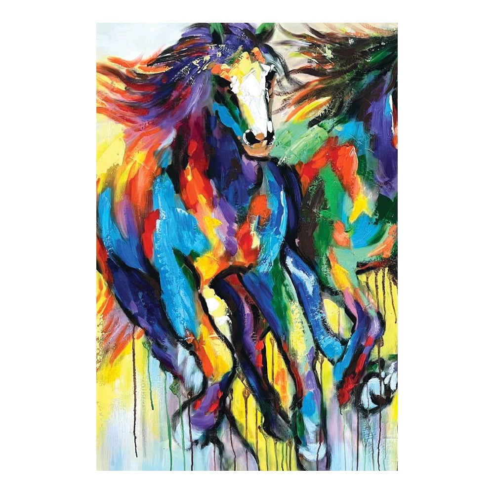 Quadro La Cavalcata 150x100cm | Olio Acrilico su Tela | Ambienti Glamour