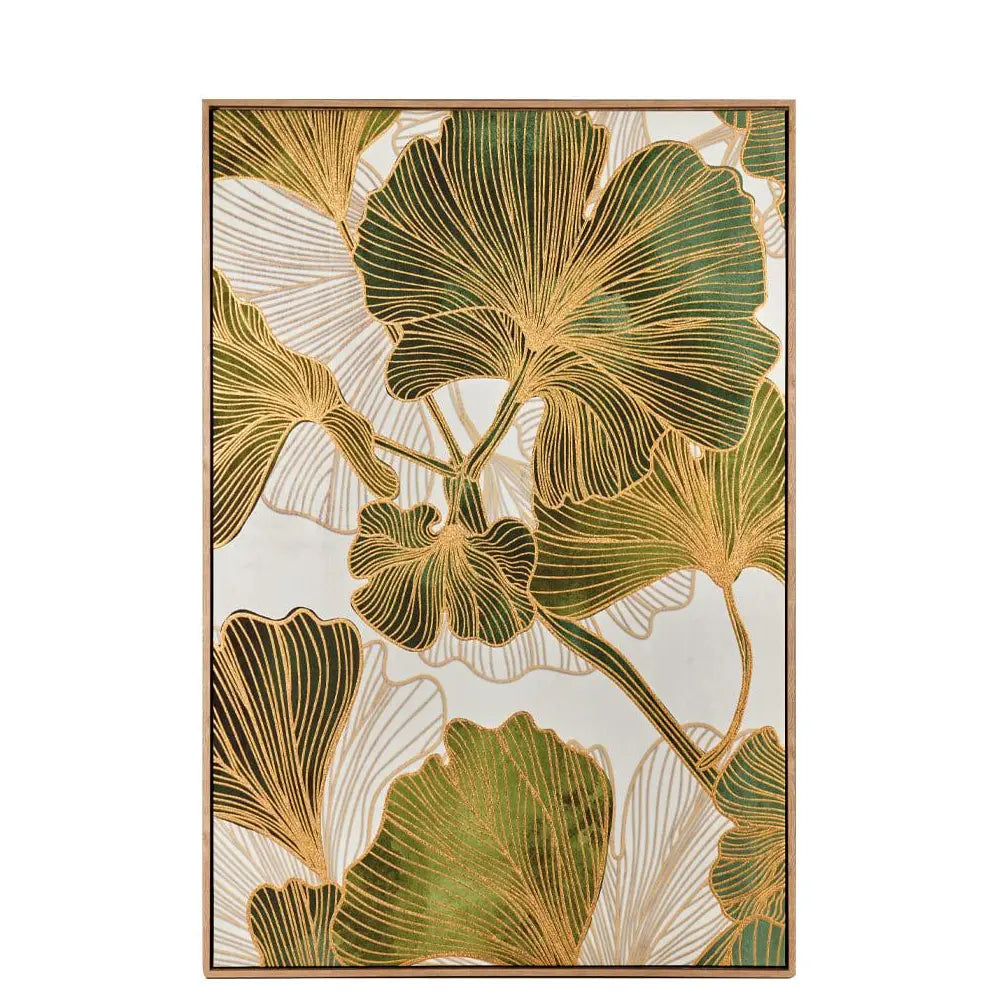 Quadro Stampa Tela Floreale Bicolor Profili Oro | L'Oca Nera