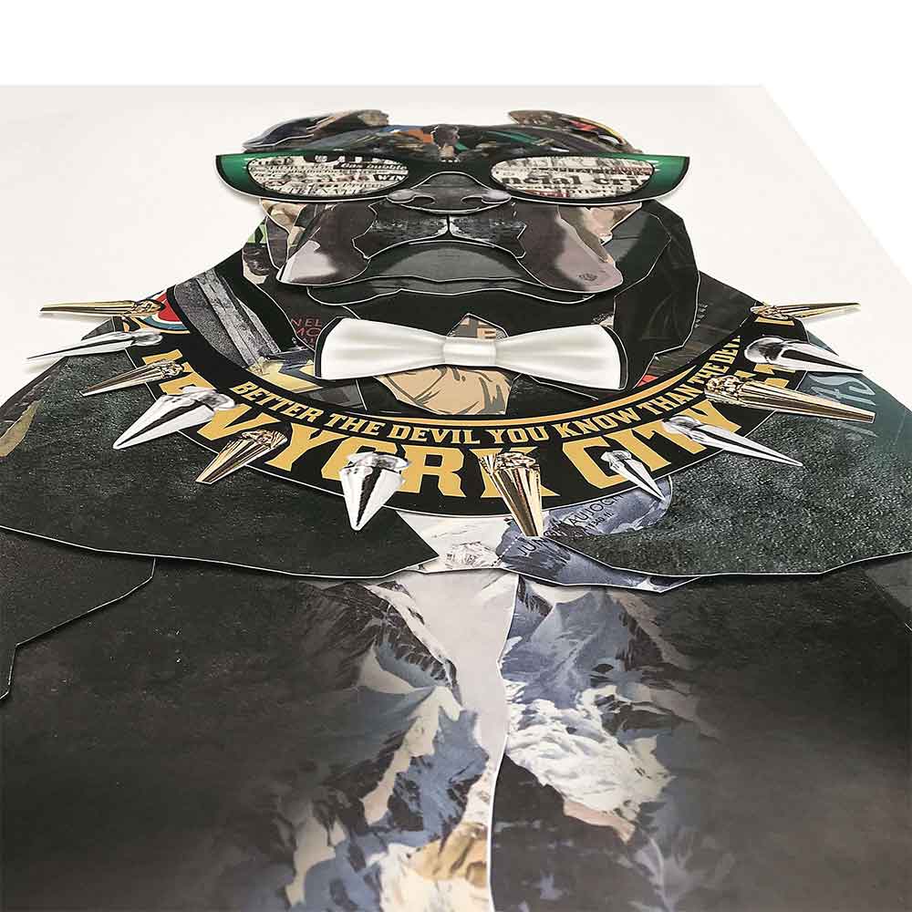 ADM Quadro Collage Cane Corso con Occhiali SA035A1