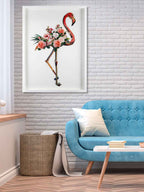 ADM Quadro Collage Fenicottero con Fiori SA040A1