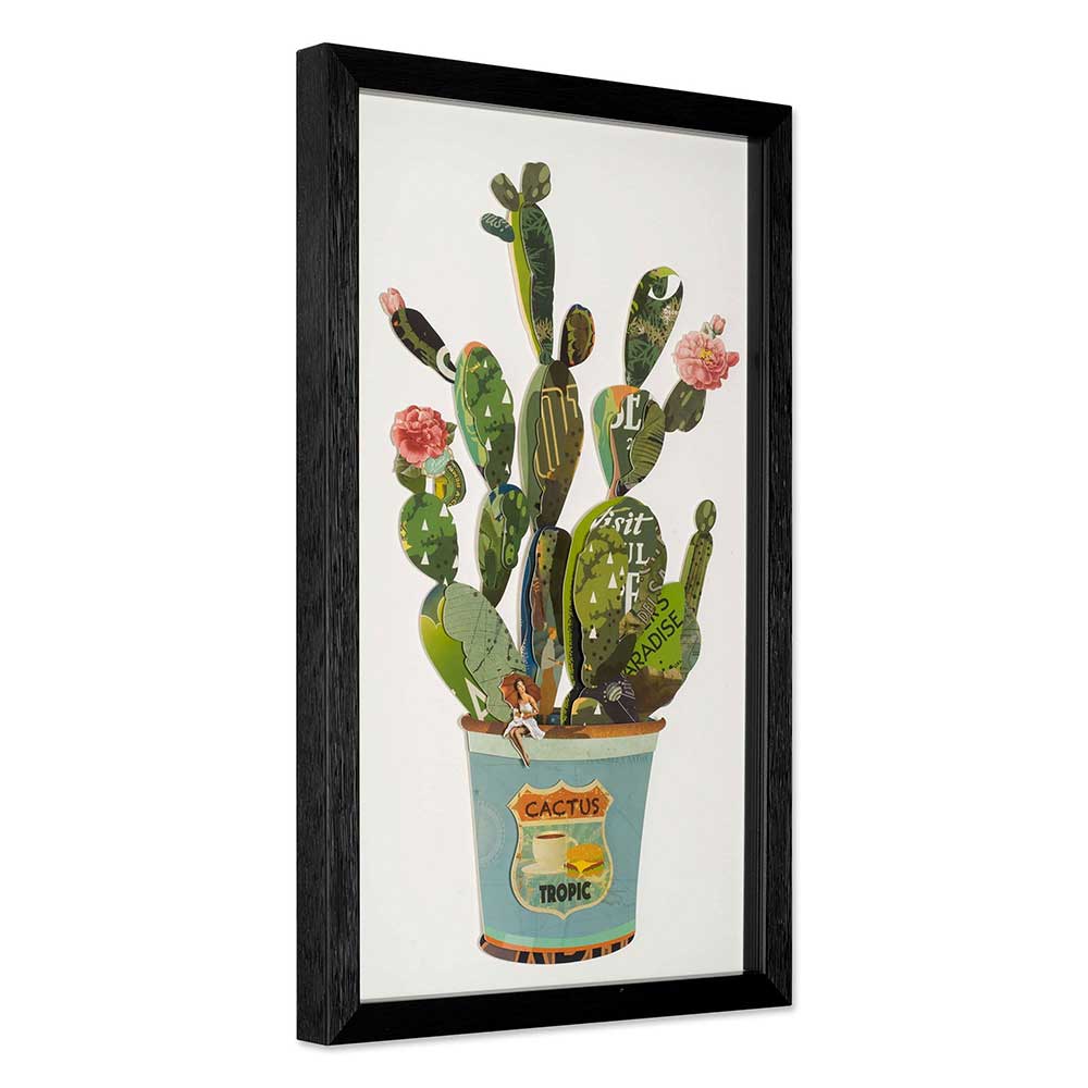 ADM Quadro Collage Cactus in Vaso Verde SA041A1