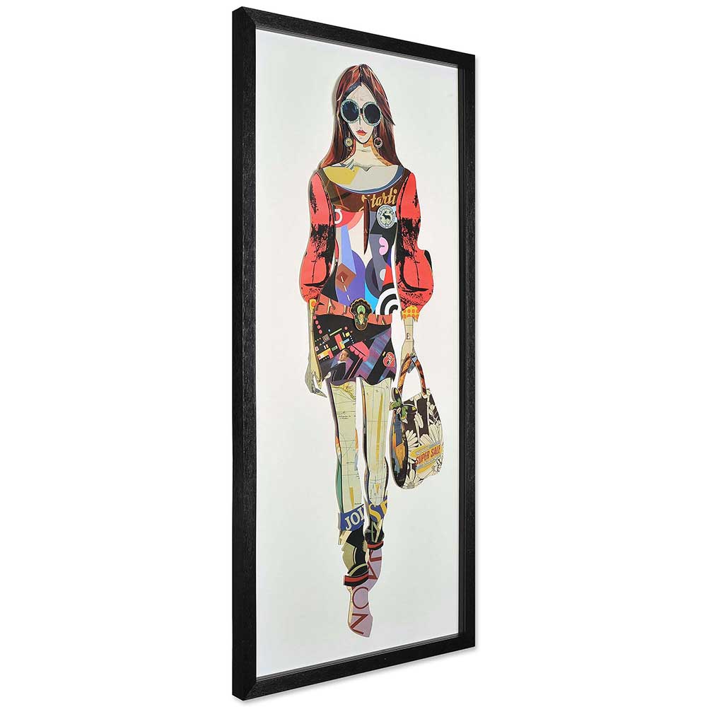 ADM Quadro Collage Modella con Borsetta SA046A1