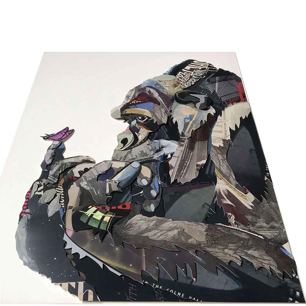 ADM Quadro Collage Gorilla con Farfalla SA048A1