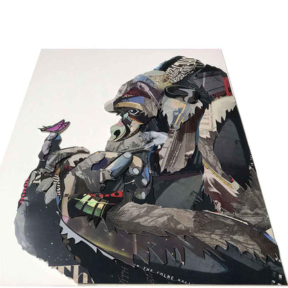 ADM Quadro Collage Gorilla con Farfalla SA048A1