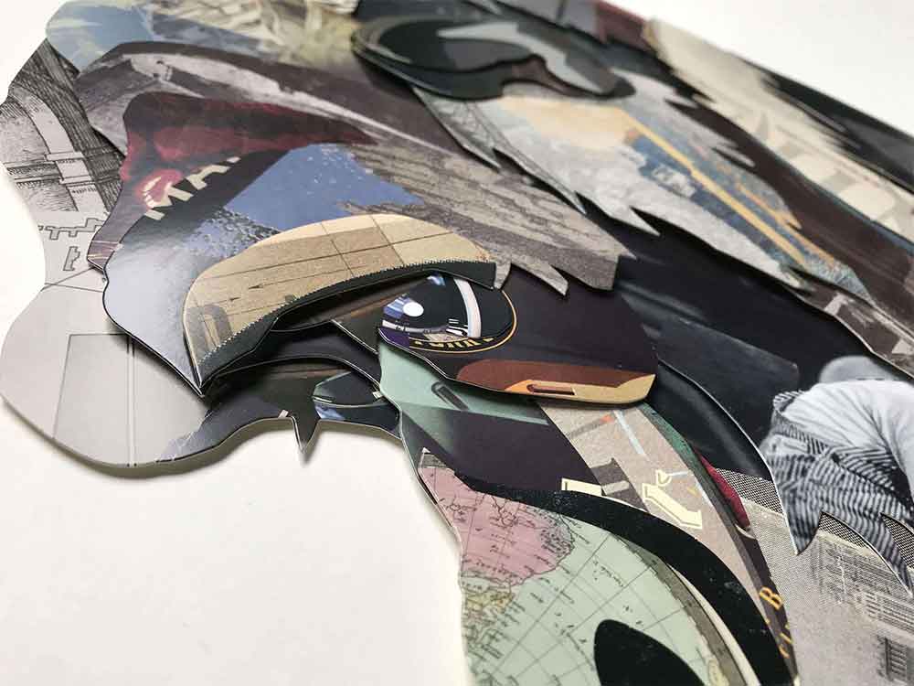 ADM Quadro Collage Gorilla con Farfalla SA048A1