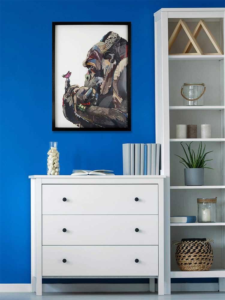 ADM Quadro Collage Gorilla con Farfalla SA048A1