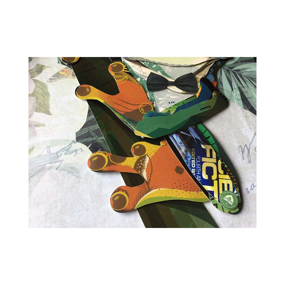 ADM Quadro Collage 3D Rana con Cappello a Cilindro 2 SA075A1