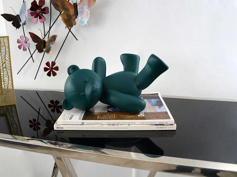ADM Scultura Orsetto Sdraiato Verde  D2618MF