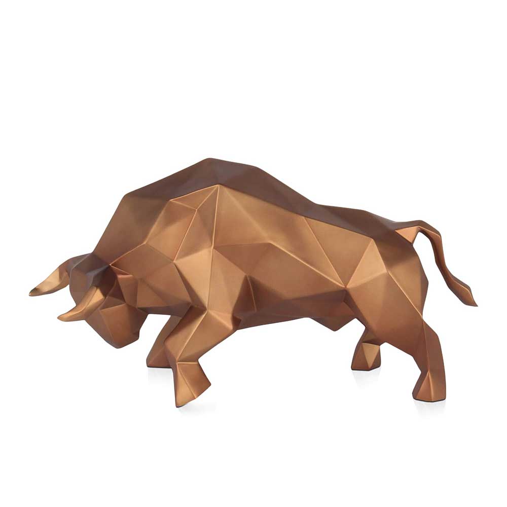ADM Scultura Toro Sfaccettato Bronzo D5126ED