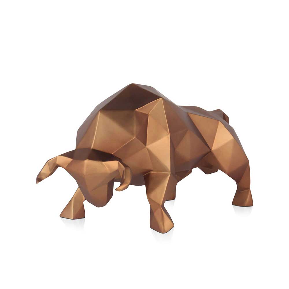 ADM Scultura Toro Sfaccettato Bronzo D5126ED