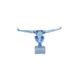 Scultura Blue Sportman 34cm | Resina Trasparente | Ambienti Glamour