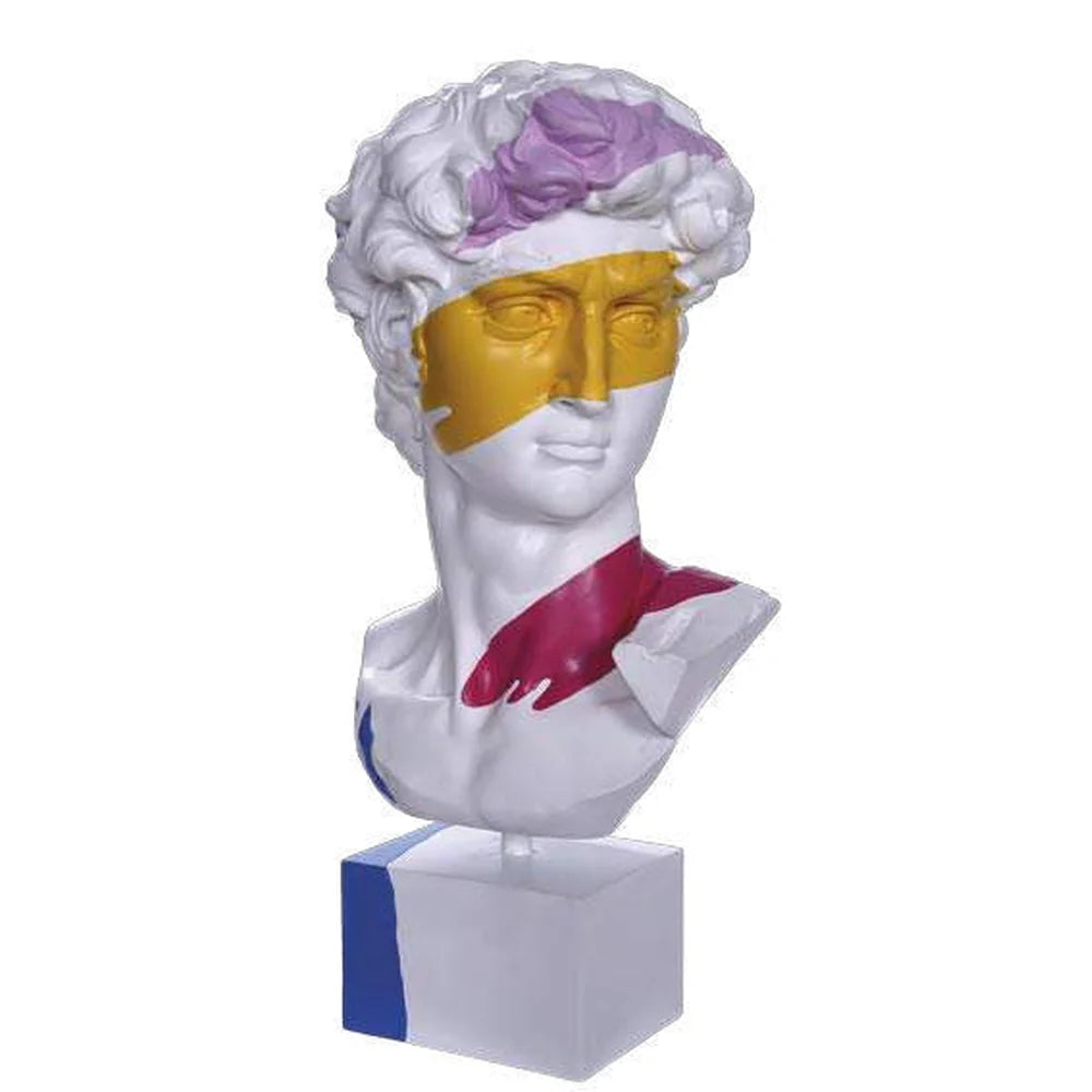 Scultura David con Mascherina 48 cm Resina | Ambienti Glamour