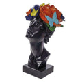 Scultura Donna Nera con Farfalle 36 cm Resina | Ambienti Glamour