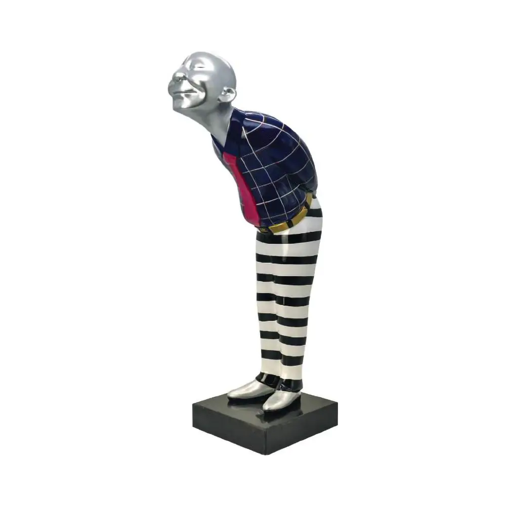 Scultura Funny Man 58cm | Poliresina e Marmo Nero | Ambienti Glamour