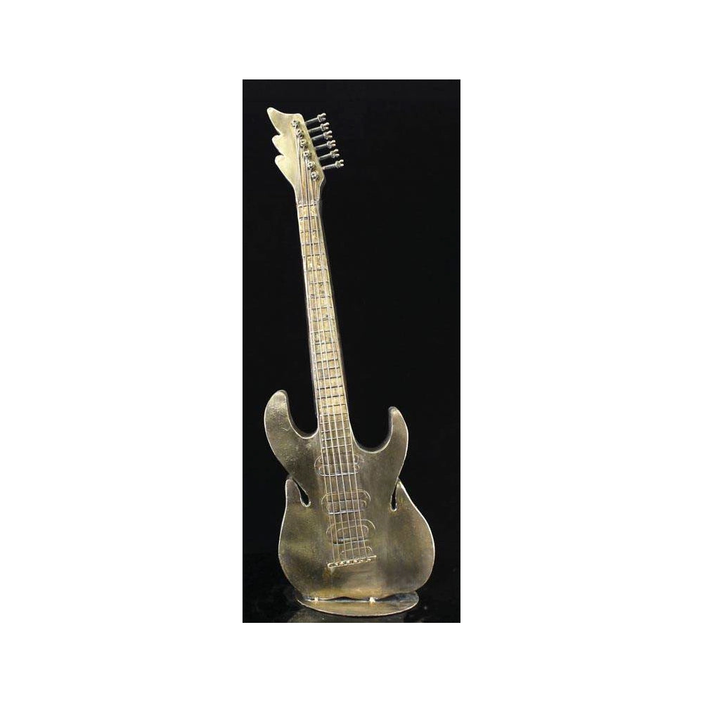 Scultura Golden Guitar 71cm Oro in Resina Ambienti Glamour