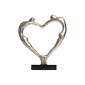 Scultura Golden Heart 55cm | Poliresina e Marmo Nero | Ambienti Glamour