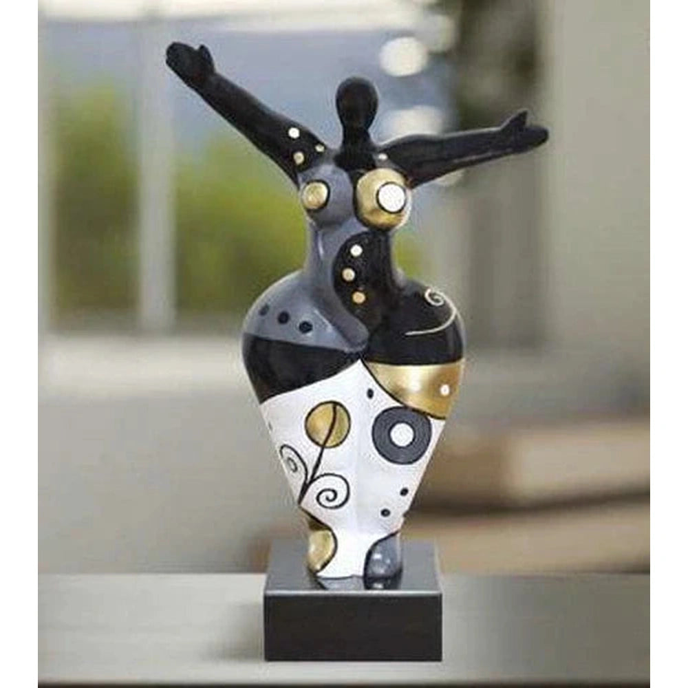 Scultura Little Queen 34 cm Base Marmo Nero | Ambienti Glamour