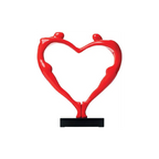 Scultura Red Heart 55cm | Poliresina e Marmo Nero | Ambienti Glamour