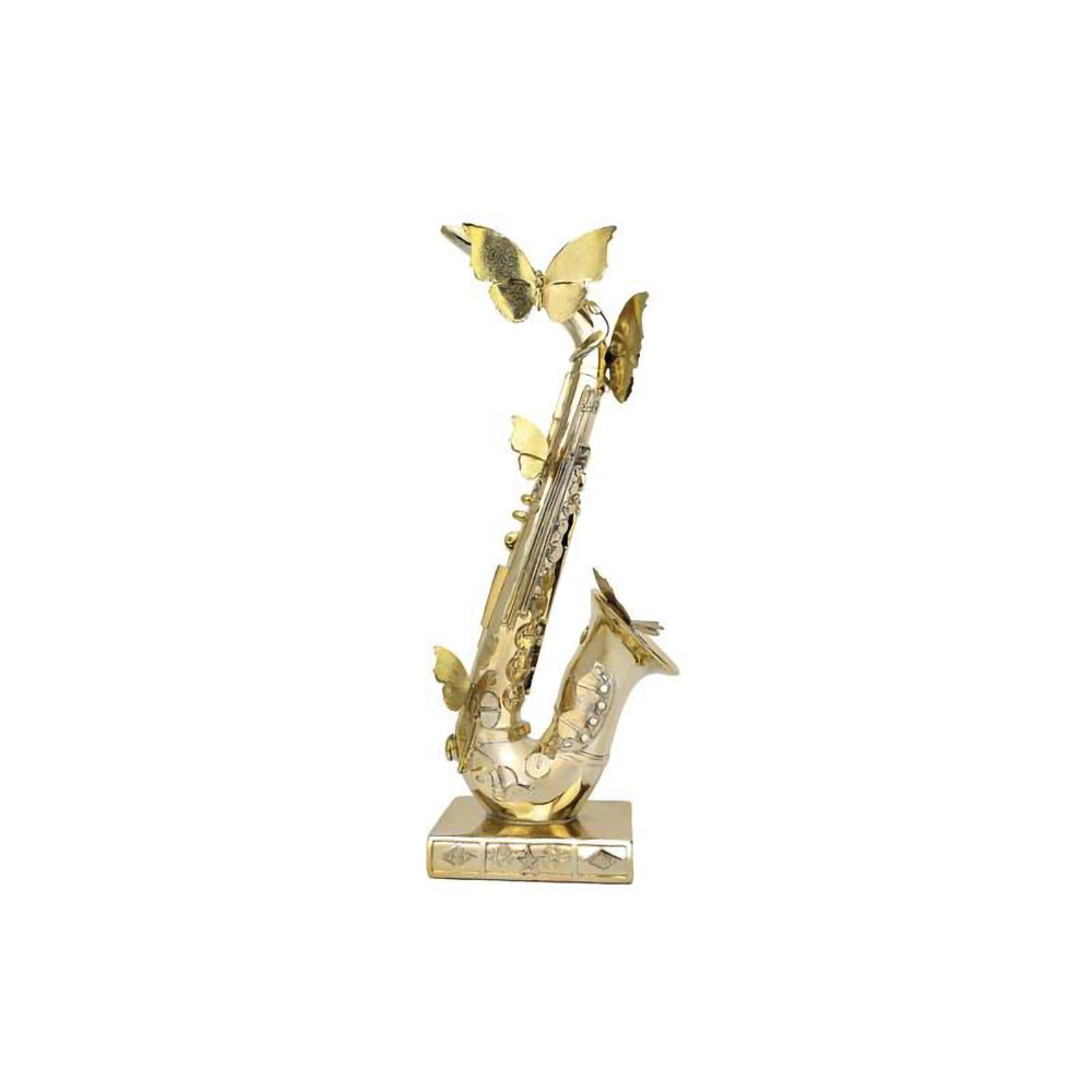 Scultura Sax and Butterflies 43cm | Oro in Resina | Ambienti Glamour