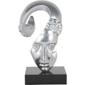 Scultura Silver Lady Head 42 cm Base Marmo | Ambienti Glamour