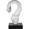 Scultura White Lady Head 42 cm Base Marmo | Ambienti Glamour