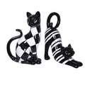 Set 2 Sculture Gatti Bianco e Nero in Resina | Ambienti Glamour