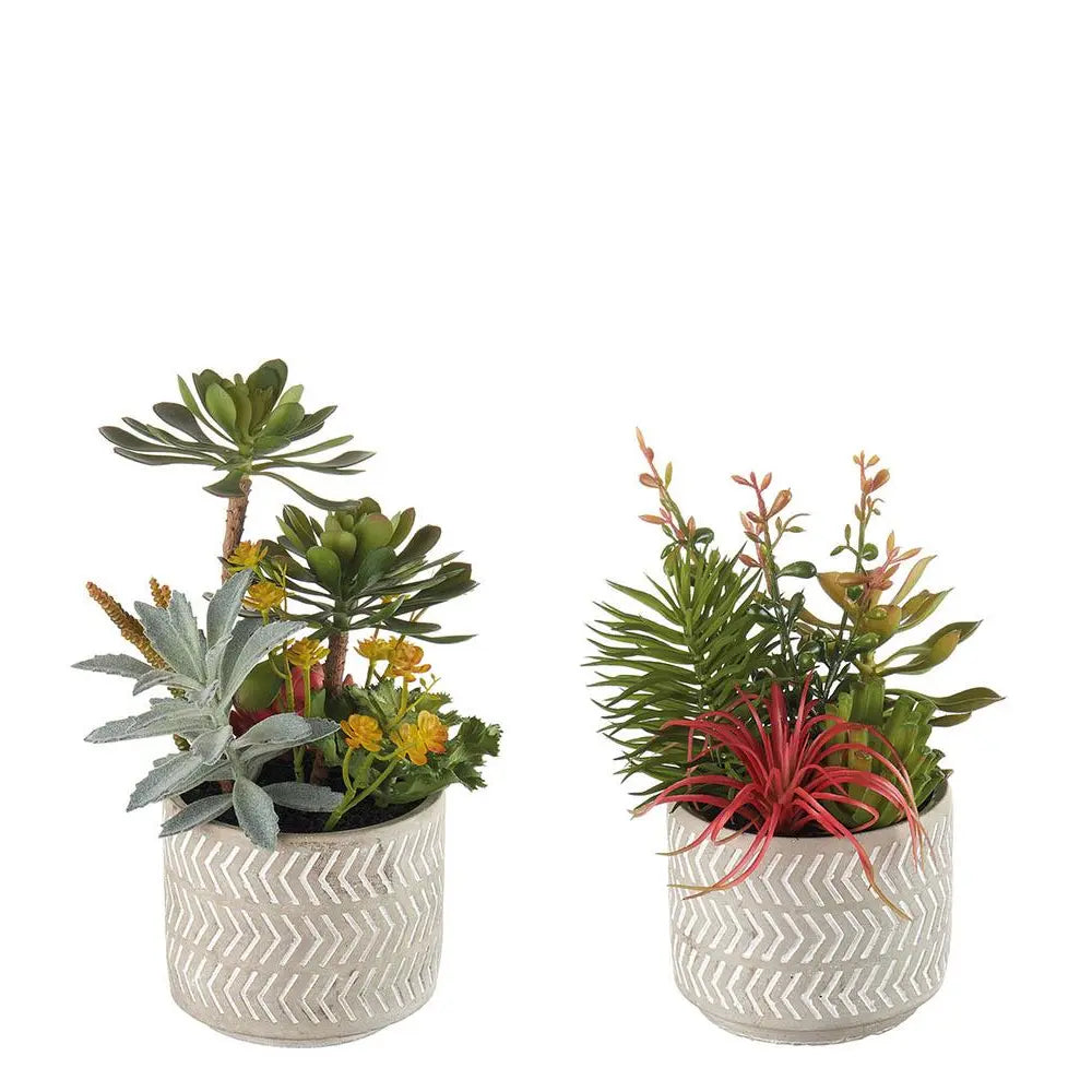 Set 2 Vasi Ceramica Tortora Bianco Ethno Chic | L'Oca Nera