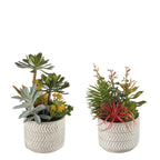 Set 2 Vasi Ceramica Tortora Bianco Ethno Chic | L'Oca Nera