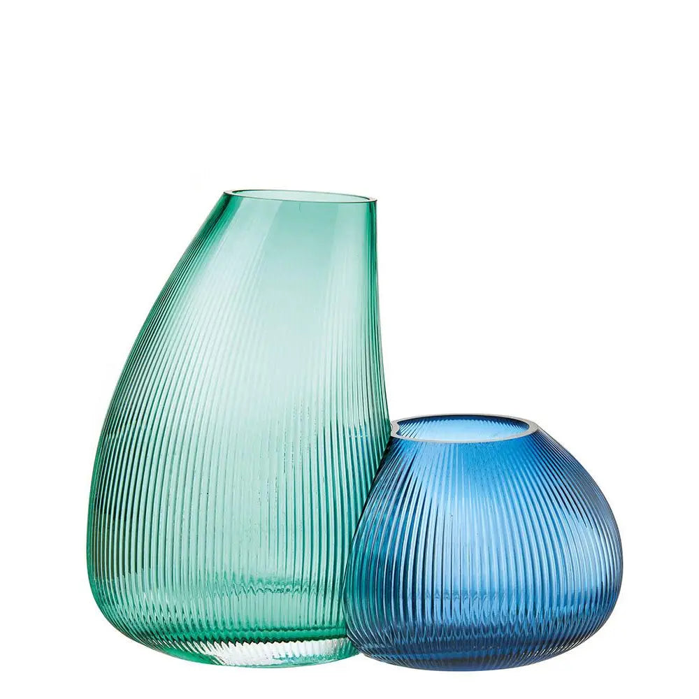 Set 2 Vasi Vetro Incastro Sinuoso Colori Relax Fashion | L'Oca Nera