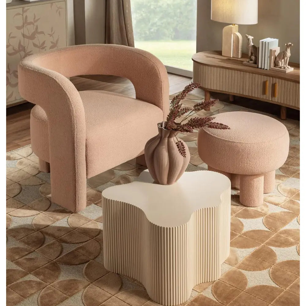 Tavolino Basso Forma Irregolare Effetto Cannettato | L'Oca Nera