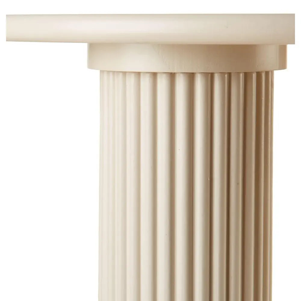 Tavolino Tondo Alto Effetto Cannettato MDF | L'Oca Nera