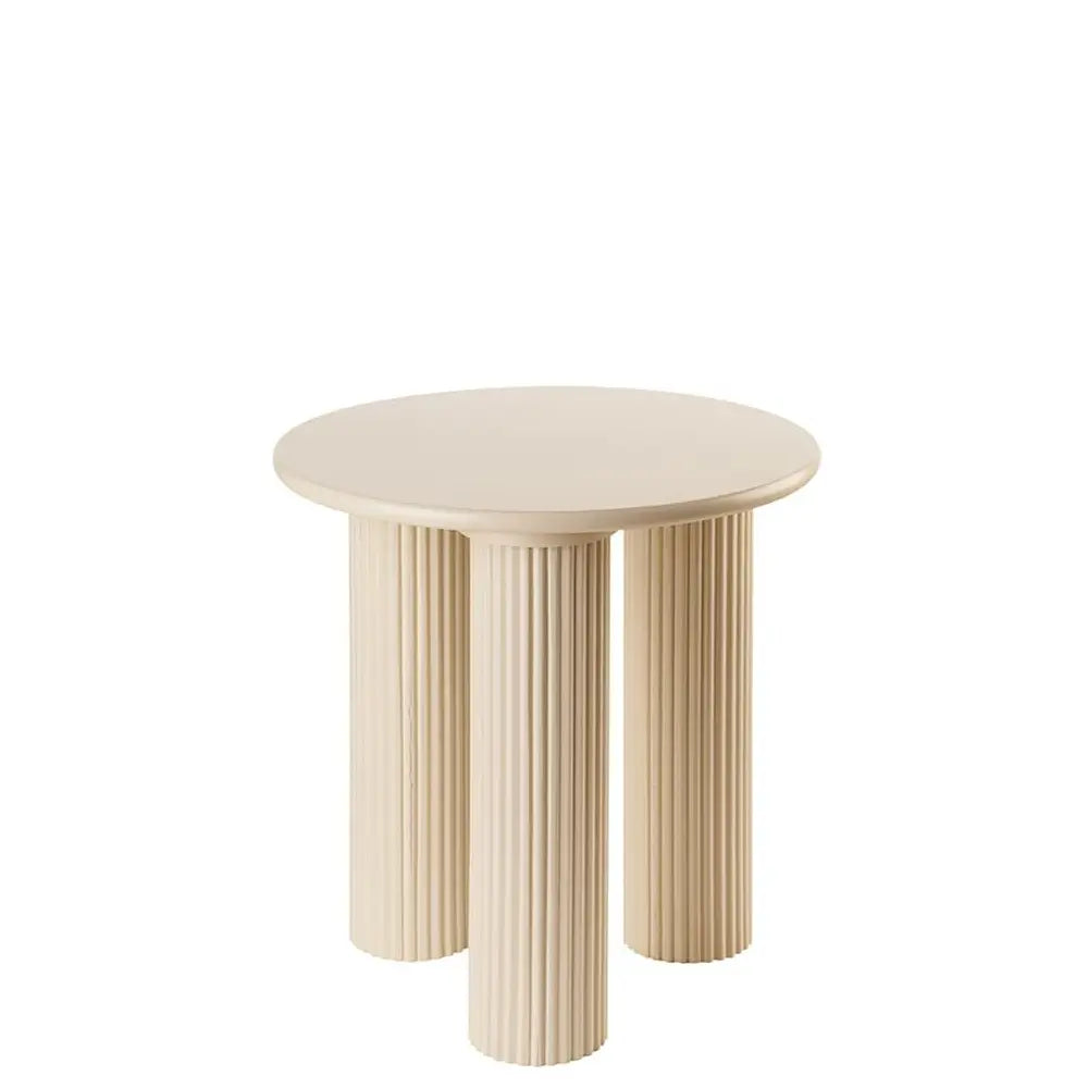 Tavolino Tondo Alto Effetto Cannettato MDF | L'Oca Nera