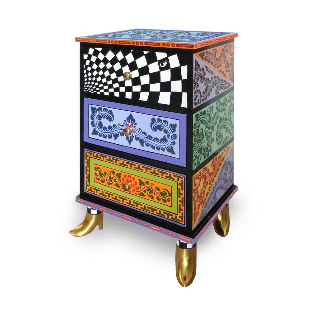 Tom's Drag Cassettiera Ancona Blu Tre Cassetti