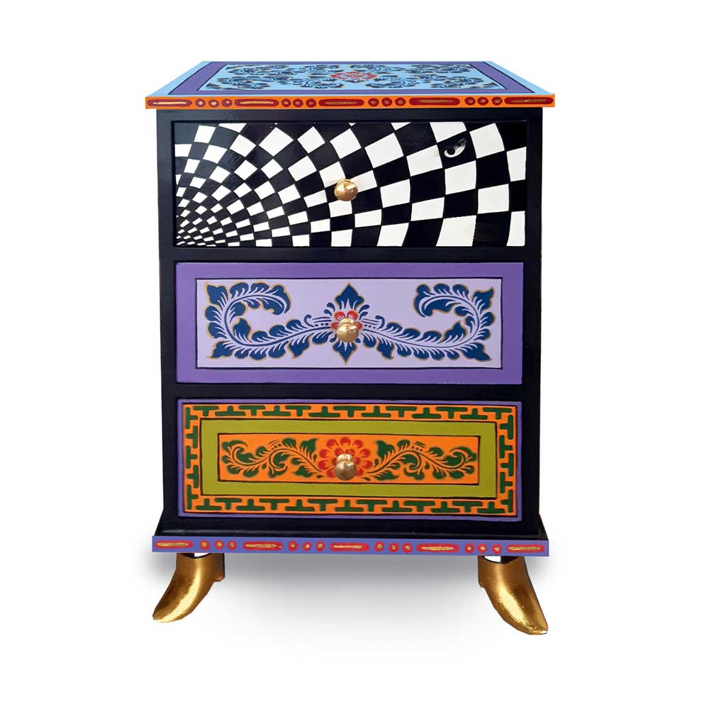 Tom's Drag Cassettiera Ancona Blu Tre Cassetti