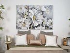 Trittico Floreale Moderno | Margherite Dipinte a Mano | ADM