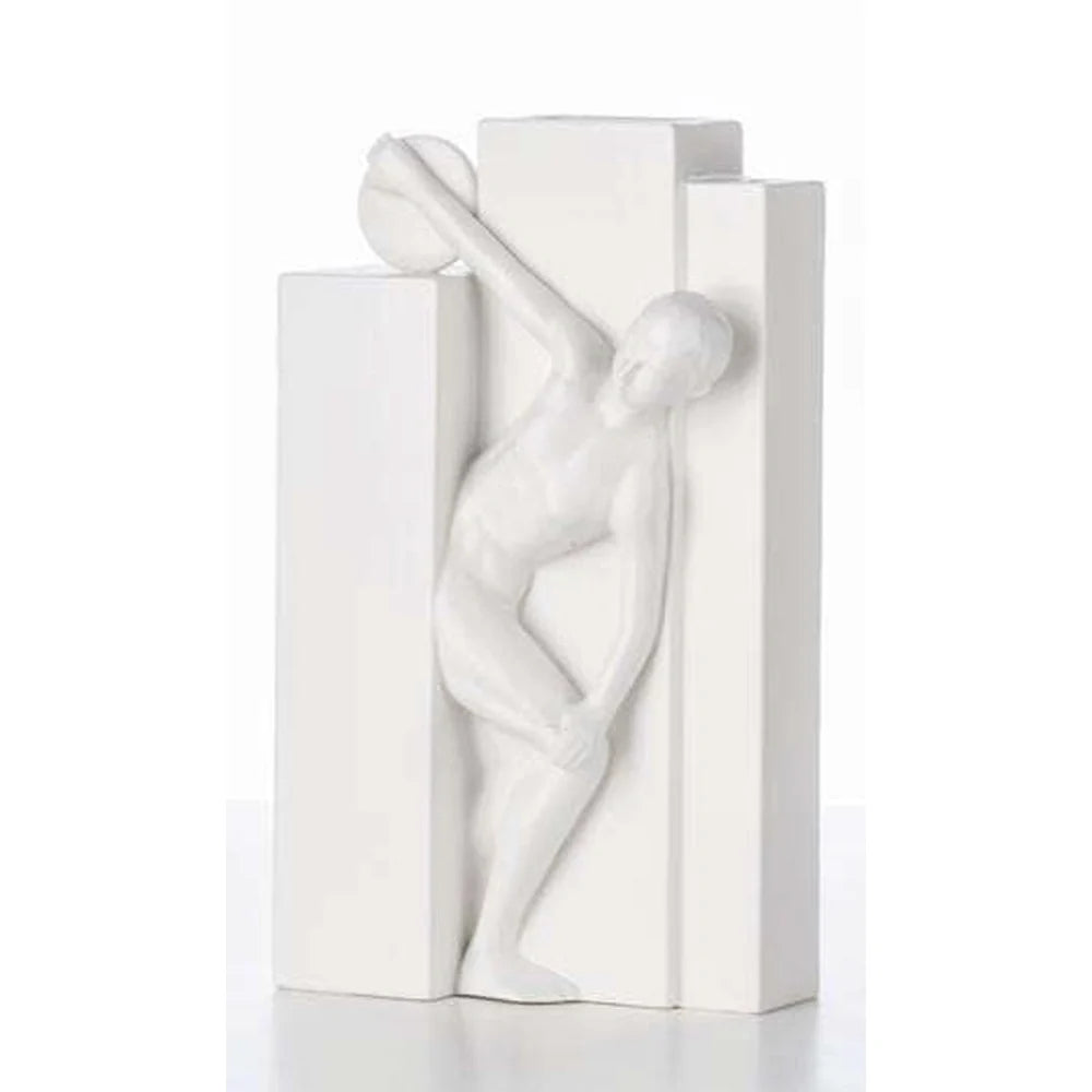 Vaso Apollo con Disco Bianco 38,5 cm Dolomite | Ambienti Glamour