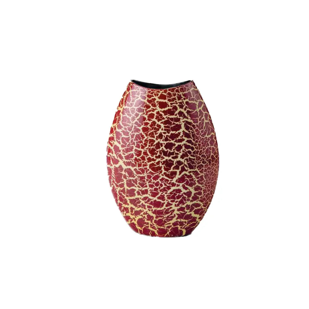 Vaso Red Brown 40cm | Effetto Crackle su Ocra | Ambienti Glamour