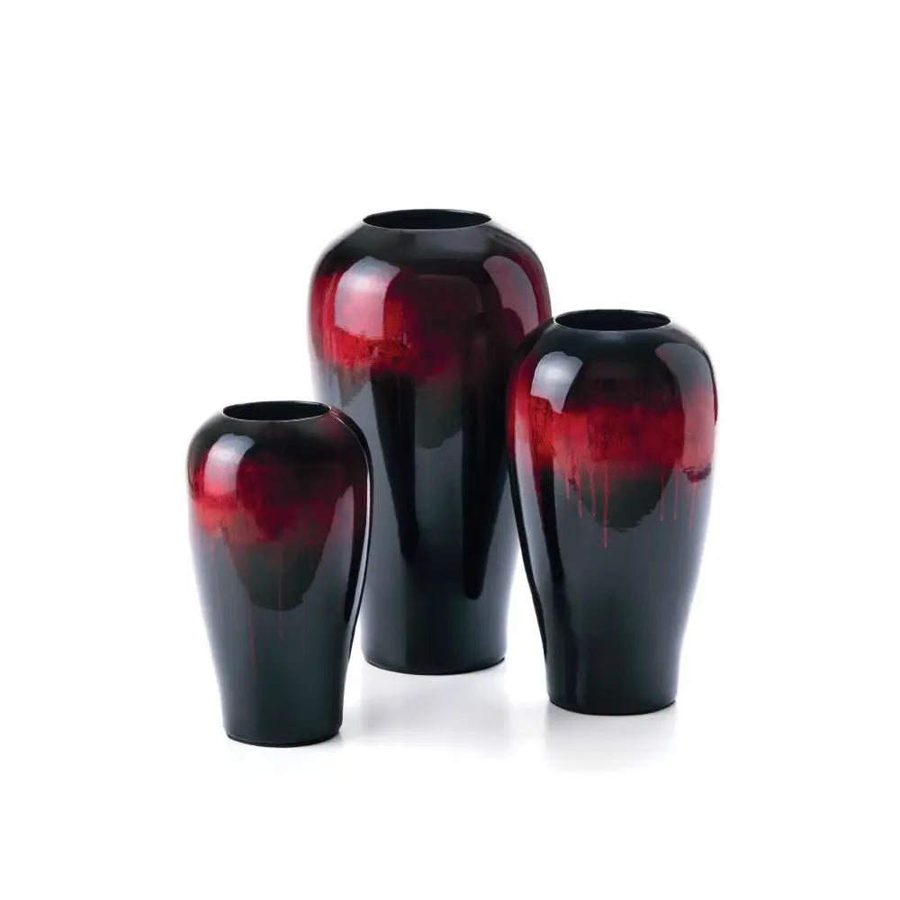 Vaso Red Cloud | Nero e Rosso | Ceramica Laccata | Ambienti Glamour