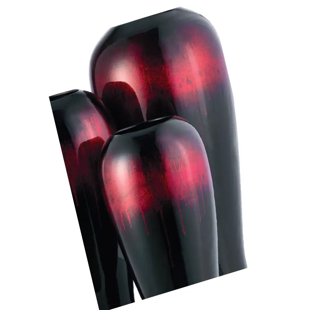 Vaso Red Cloud | Nero e Rosso | Ceramica Laccata | Ambienti Glamour