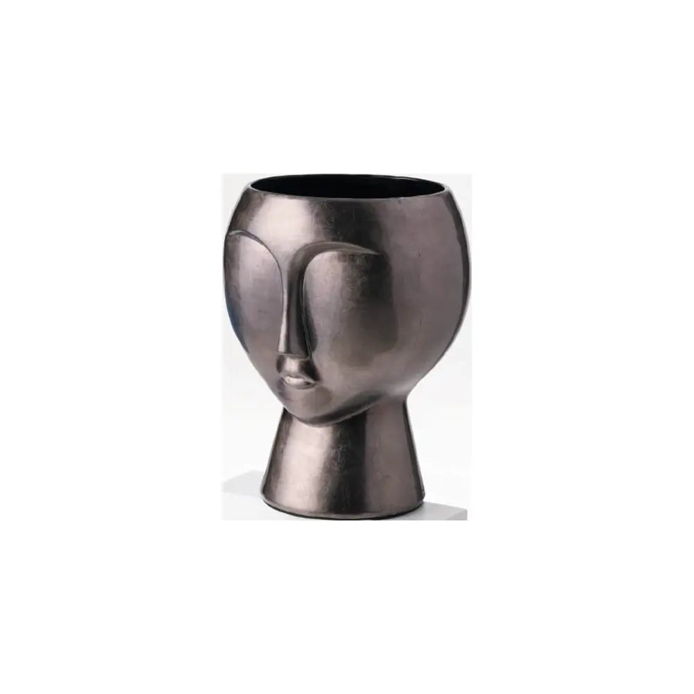 Vaso Scultura Metallic Mocha 37cm | Ceramica Laccata | Ambienti Glamour