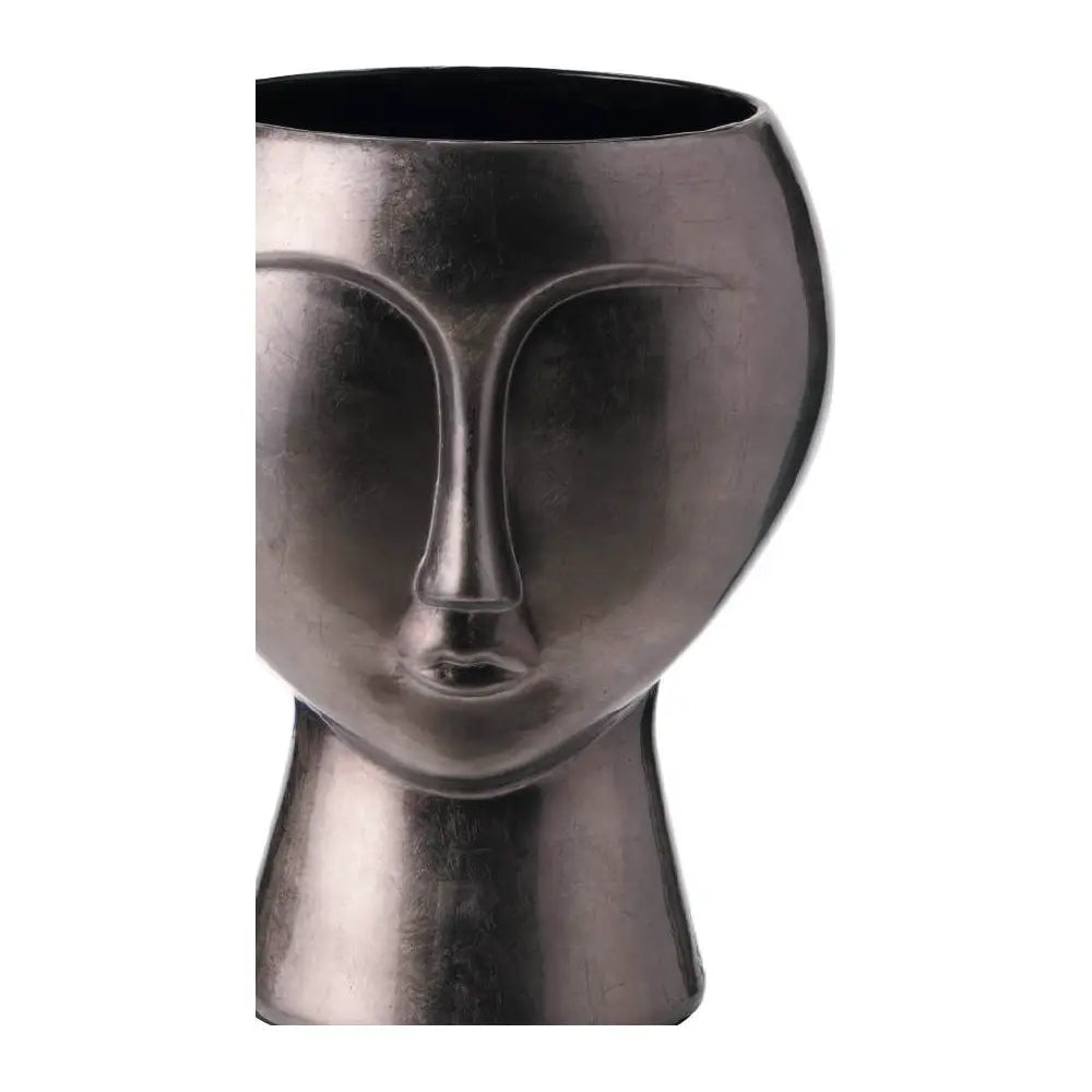 Vaso Scultura Metallic Mocha 37cm | Ceramica Laccata | Ambienti Glamour