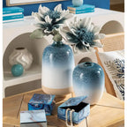 Vaso Alto Ceramica Sfumatura Bianco Blu Mediterraneo | L'Oca Nera