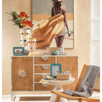 Vaso Alto Gres Decoro Volto Ispirazione Mediterranea | L'Oca Nera